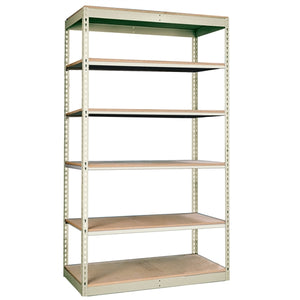 30"d 6-Shelf Single Rivet Starter Units - Parchment