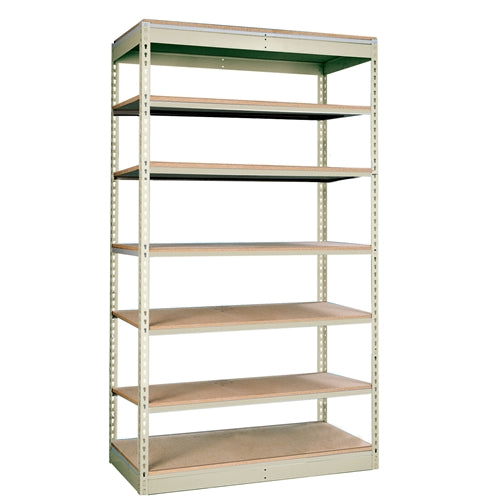 30"d 7-Shelf Light-Duty Boltless Shelving Starter Units - Parchment