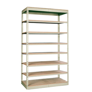 30"d 8-Shelf Single Rivet Starter Units - Parchment