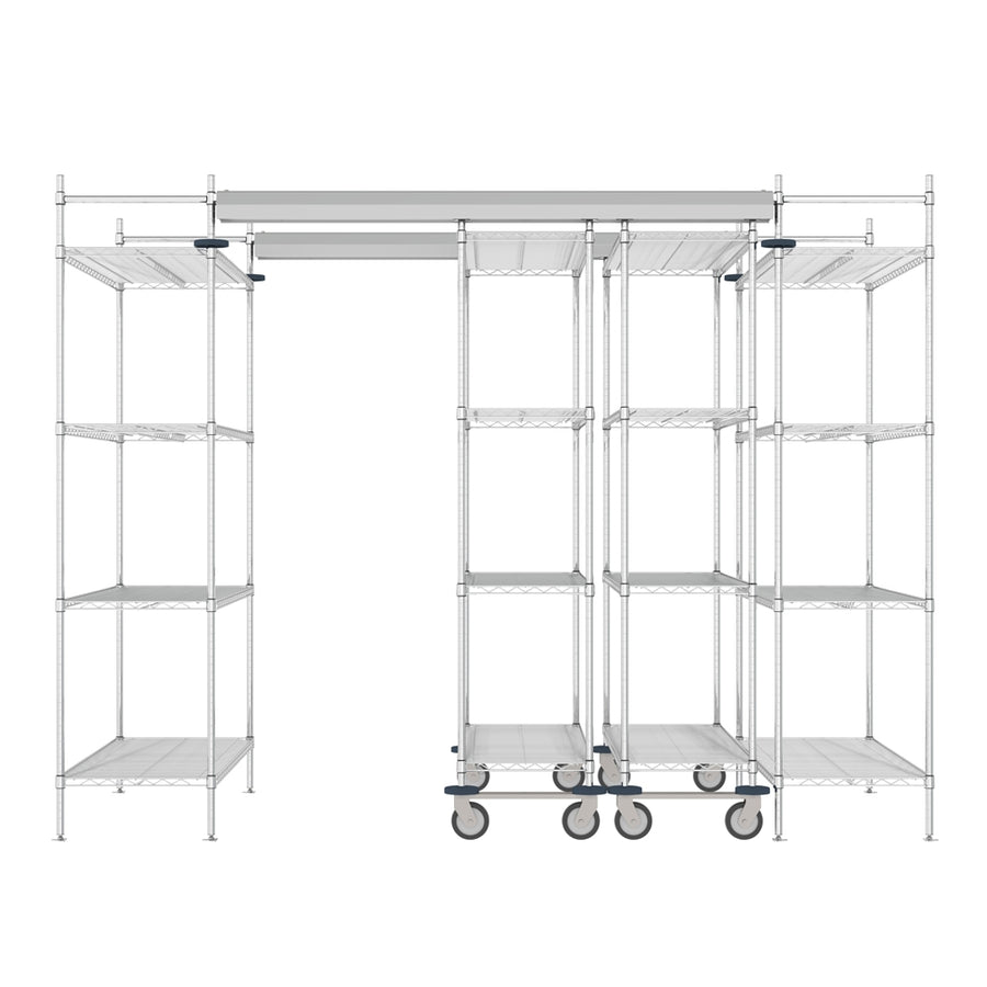 48"d Metro Top-Track High-Density Shelving - Chrome