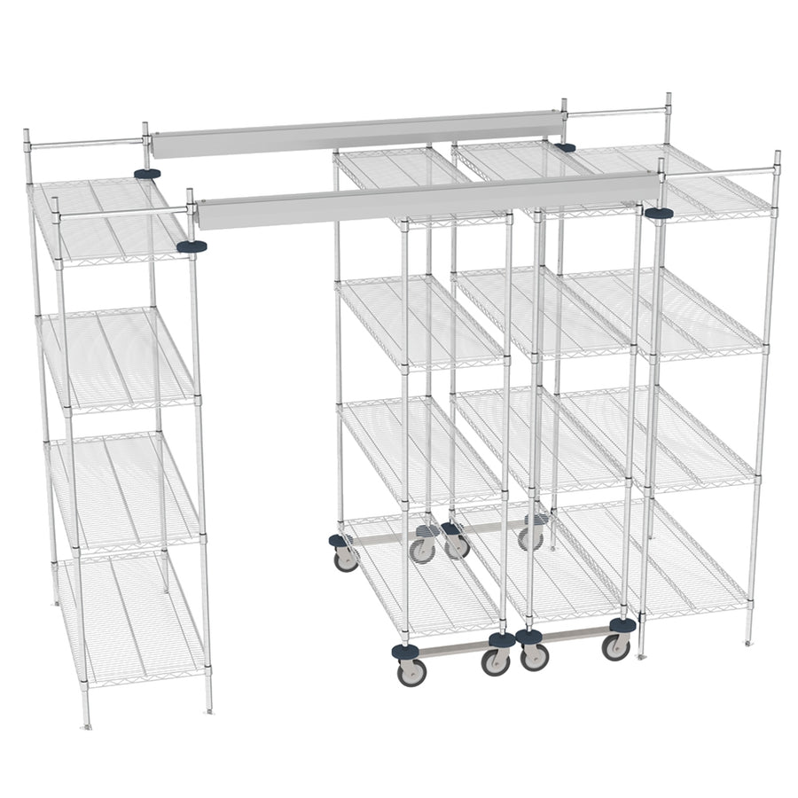 48"d Metro Top-Track High-Density Shelving - Chrome