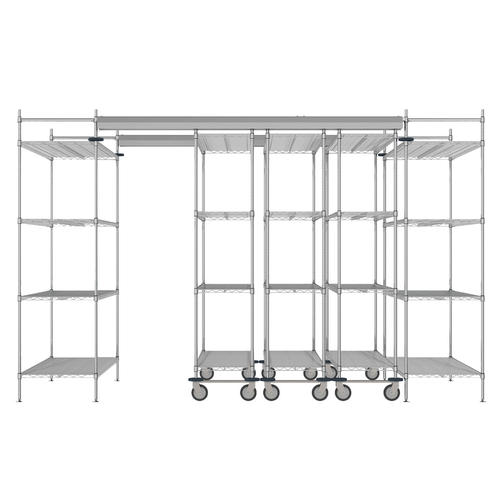 60"d Metro Top-Track High-Density Shelving - Chrome