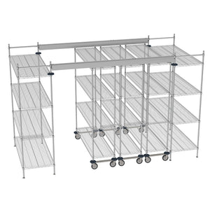 60"d Metro Top-Track High-Density Shelving - Chrome