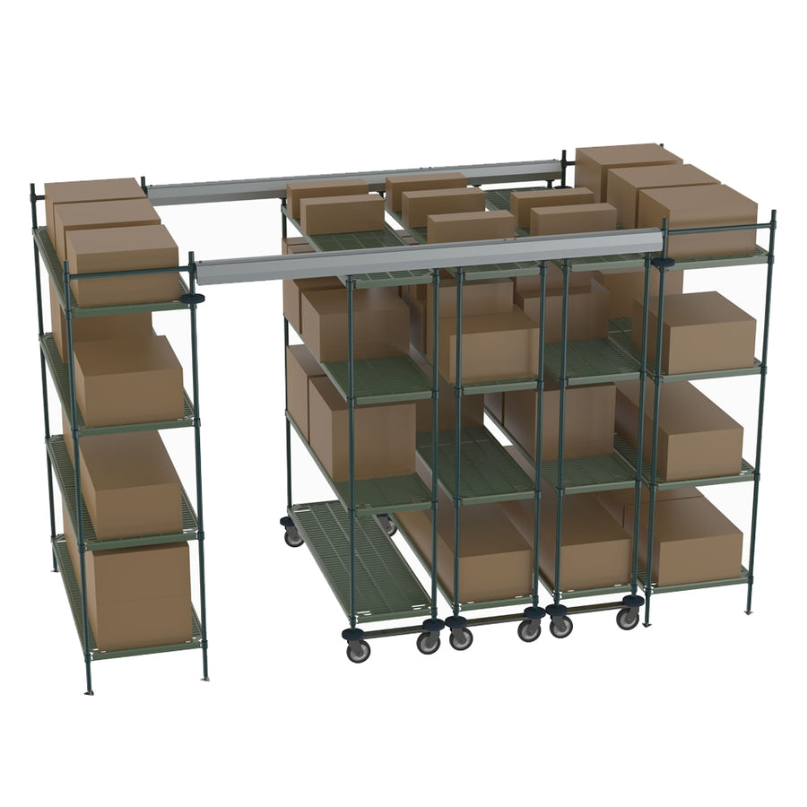 60"d Metro Top-Track High-Density Shelving - Super Erecta Pro