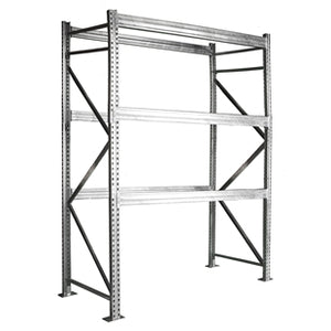 48"d Galvanized  Teardrop Pallet Rack Upright Frames - 29,000 lbs Cap.