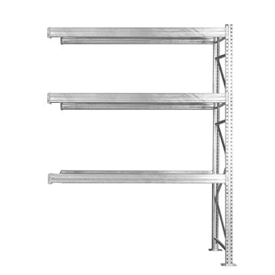 3-Tier Galvanized Teardrop Pallet Rack Add-On Units - 42"d x 144"h