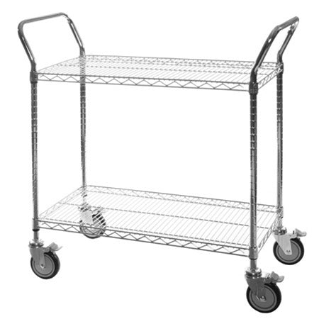 18"d 2-Shelf Chrome Wire Utility Carts