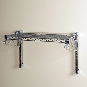 8"d Wall-Mounted Wire Shelving w/ 1 Shelf