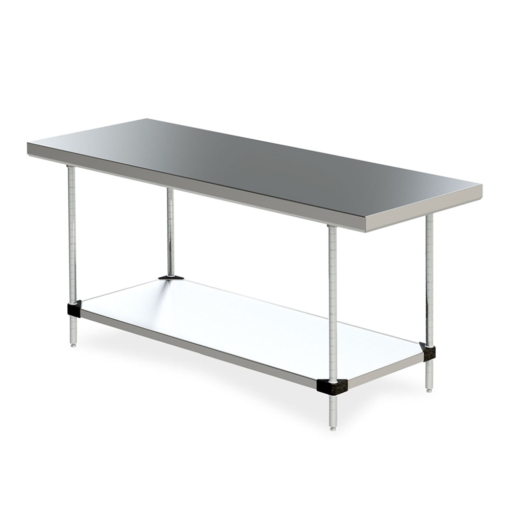 Space Saver Stainless Steel Work Table w/ Bottom Shelf