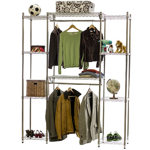 Double Hang Closet Wire Shelving System - 18"d x 84"h